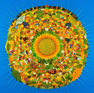 Original Symbolism Botanic Painting by Slava Shakhov