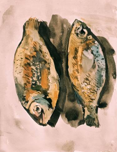Original Contemporary Fish Mixed Media by Zahra Azimzade