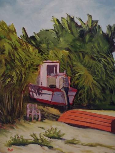 Original Impressionism Boat Paintings by Francesco Loggi