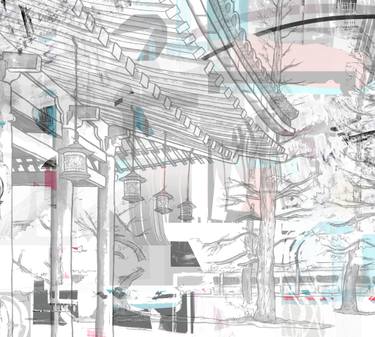Original Abstract Architecture Printmaking by Analogue To  Digital