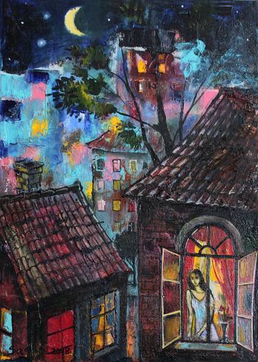 Original Fine Art Home Painting by Alexandra Bakhina