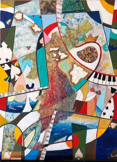 Original Abstract Expressionism Fantasy Mixed Media by Liz Sun A Yoon