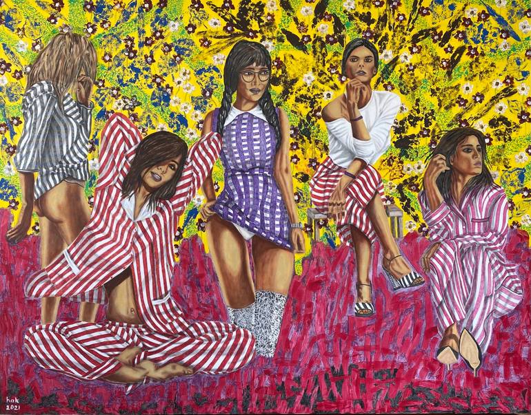 Original Expressionism Women Paintings by Huseyin Ak