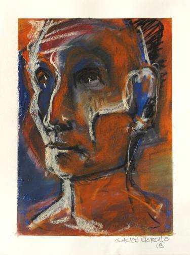 Original Conceptual Portrait Drawings by Gaston Rene Moreno Manzo