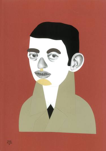 Original Illustration Portrait Collage by Elena Pallarés