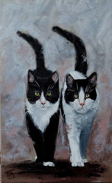 Original Contemporary Cats Painting by Ira Whittaker