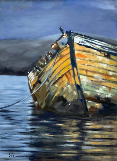Original Figurative Boat Paintings by Martine Sentein