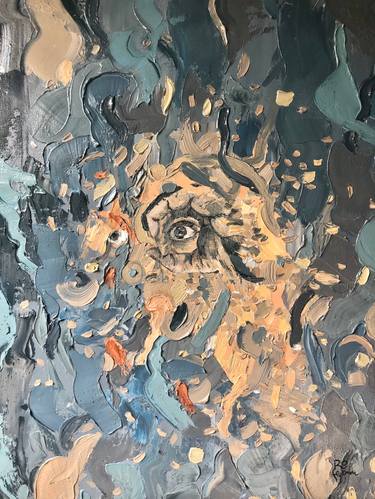 Original Conceptual Abstract Painting by Ro Fernandez