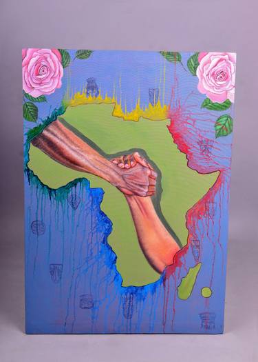 Original Abstract Expressionism People Painting by Dimeji Almaroof
