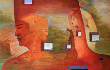 Original Figurative Time Painting by Jozsef Szurcsik