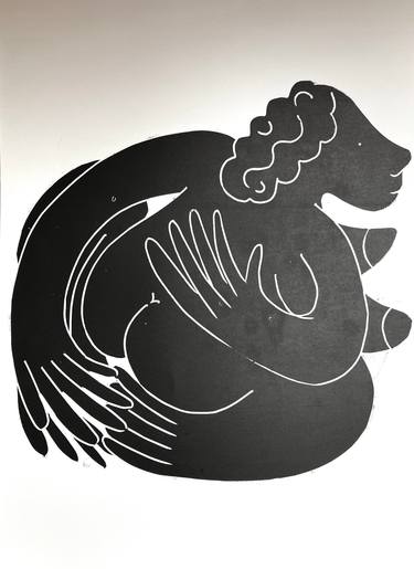 Original Abstract Expressionism Sport Printmaking by Barbara Kuebel