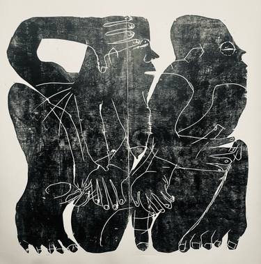 Original Abstract Expressionism Body Printmaking by Barbara Kuebel