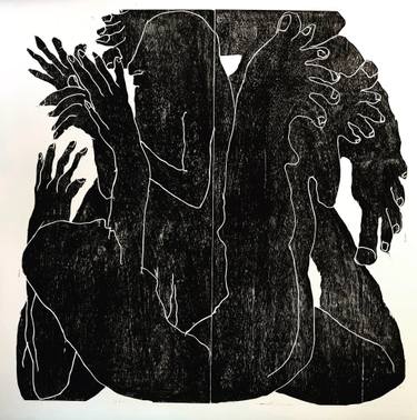 Original Abstract Expressionism Erotic Printmaking by Barbara Kuebel