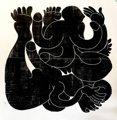 Original Abstract Love Printmaking by Barbara Kuebel