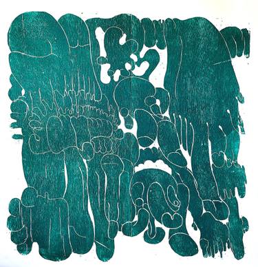 Original Abstract Expressionism Botanic Printmaking by Barbara Kuebel