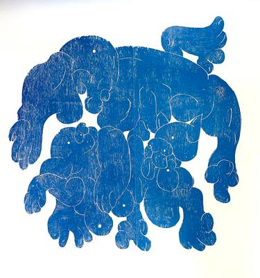 Original Expressionism Animal Printmaking by Barbara Kuebel