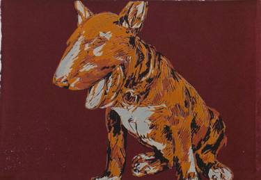 Original Figurative Dogs Printmaking by Caroline Jackman