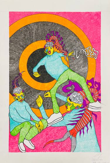 Original Surrealism Outer Space Drawings by Wayne Chan