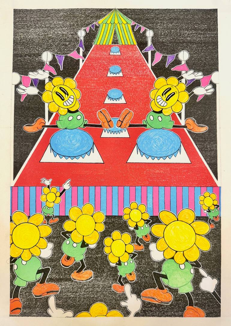 Print of Art Deco Cartoon Drawings by Wayne Chan