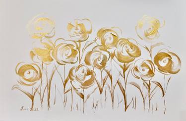 Original Figurative Floral Paintings by Fuen Chin