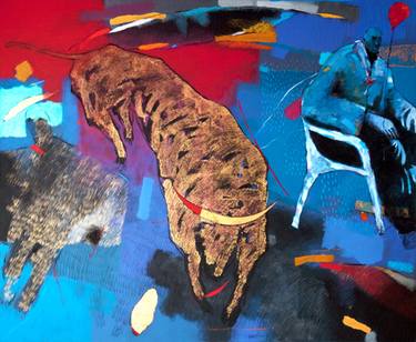 Original Abstract Expressionism Animal Paintings by Wael Darweish