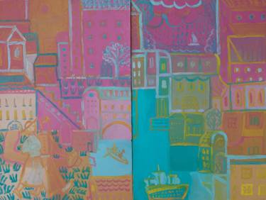 Original Fine Art Cities Painting by Vita Fomenko