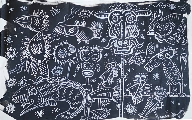 Print of Expressionism Cartoon Paintings by Andrea Boscaro