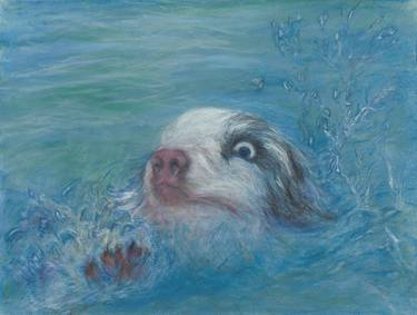 Original Portraiture Dogs Painting by Gigi Barrett