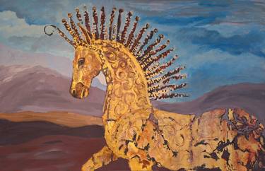 Original Contemporary Horse Mixed Media by Vasko Delev
