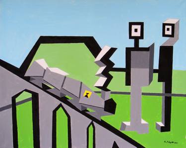 Print of Abstract Train Paintings by Anthony Padgett