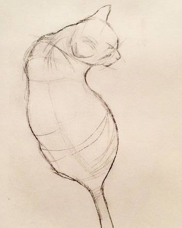 Original Fine Art Cats Printmaking by Sarah Goldbart