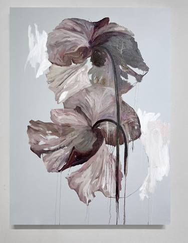 Original Abstract Expressionism Floral Painting by Rosi Roys