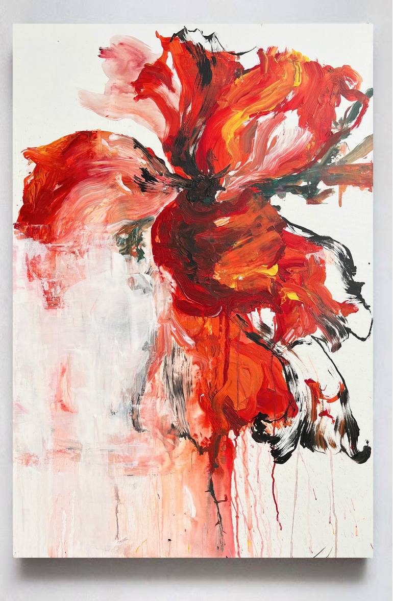 Orange Flower Paintings | Saatchi Art