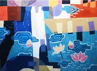 Original Abstract Expressionism Landscape Painting by Phung Wang