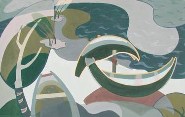 Original Art Deco Landscape Paintings by Phung Wang