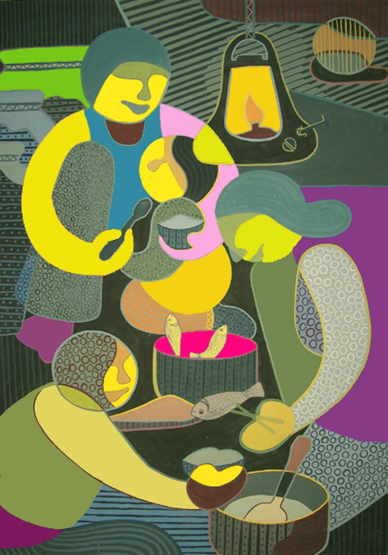 Print of Art Deco Family Paintings by Phung Wang