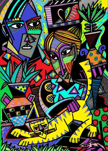 Original Cubism Abstract Digital by Tiffany  Wallace Oosthuizen