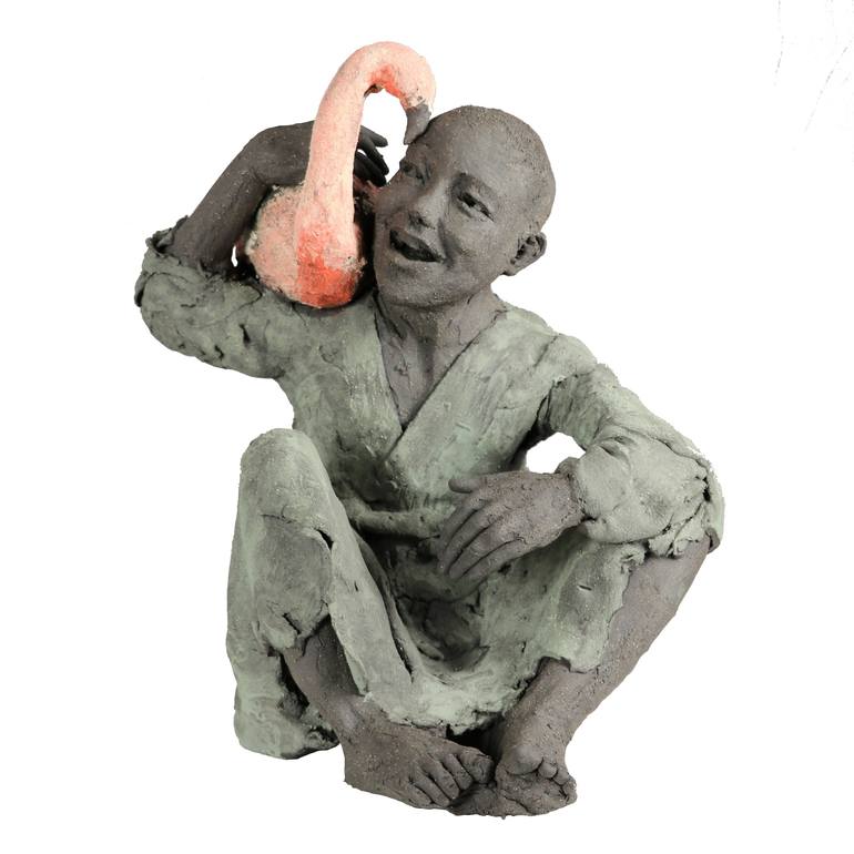 Original Figurative Animal Sculpture by Corinne Chauvet Sculptrice
