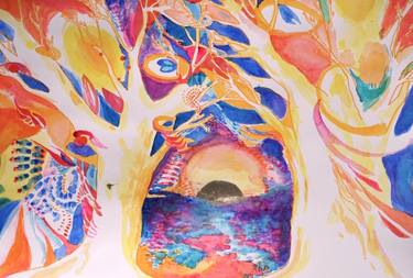 Original Art Deco Tree Paintings by Carolina Goedeke