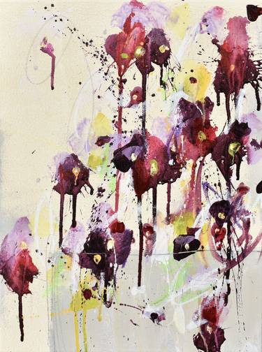 Original Abstract Floral Paintings by Cynthia Ligeros