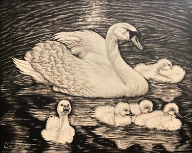 Original Realism Animal Mixed Media by Saeid Gholibeik