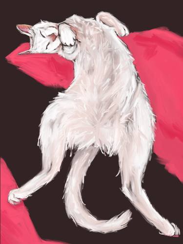 Original Expressionism Cats Printmaking by Raissa Spinola