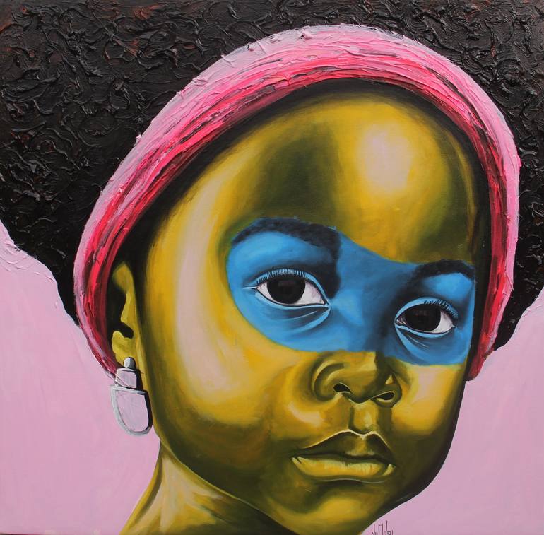 Print of Expressionism Women Paintings by Theophilus Tetteh