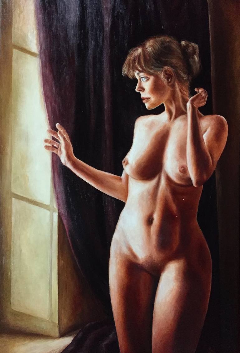 Original Photorealism Nude Paintings by Oleg Baulin