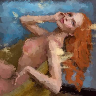 Original Figurative Women Printmaking by Marina Fedorova