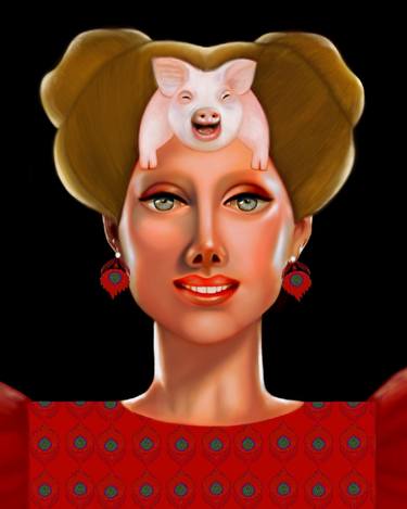 Original Surrealism Time Mixed Media by Zeinab Mahani