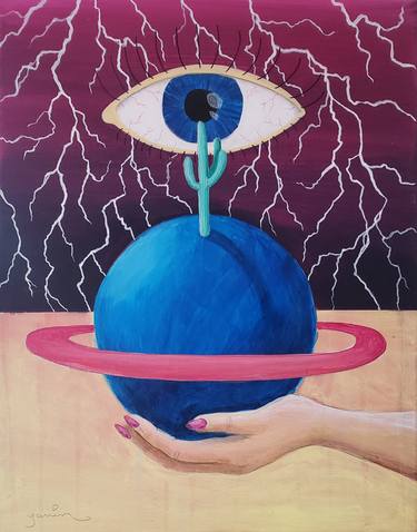 Original Surrealism Outer Space Paintings by Yanin Ruibal