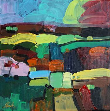 Original Color Field Painting Landscape Painting by Eraclis Aristidou
