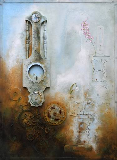 Original Modern Time Mixed Media by Milena Nicosia