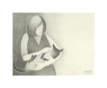 Original Figurative Cats Drawings by Michael Pavão